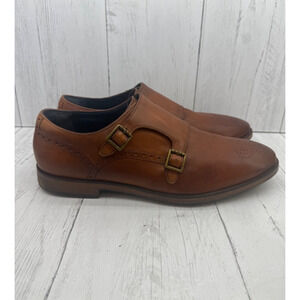 Cole Haan Cambridge Double Monk Oxford Dress Shoes British Tan C25451 Men's 12M